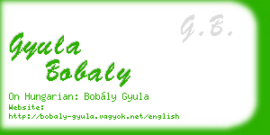 gyula bobaly business card