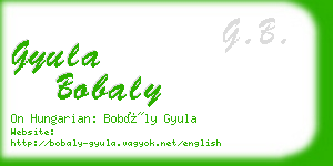 gyula bobaly business card